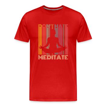 Meditation Yoga Buddha Erleuchtung Geschenk - Männer Premium Bio T-Shirt - Rot - Vorne - Damien (186cm)