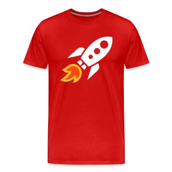 Rocket - Men's Premium Organic T-Shirt - red - Front - Damien (186cm)