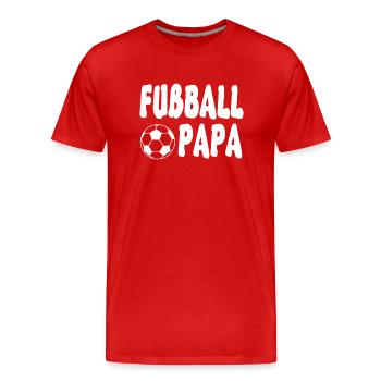 Fussball Papa Shirt! - Männer Premium Bio T-Shirt - Rot - Vorne - Damien (186cm)