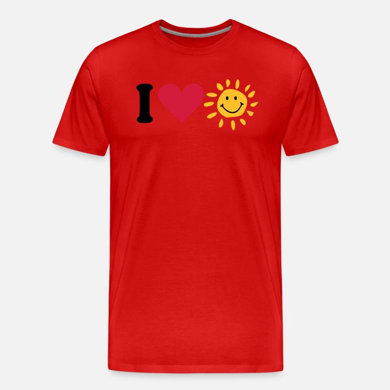 Sonne - Männer Premium Bio T-Shirt - Rot
