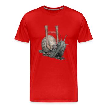 Snail Schnecke Fantasy Geschenk - Männer Premium Bio T-Shirt - Rot - Vorne - Damien (186cm)