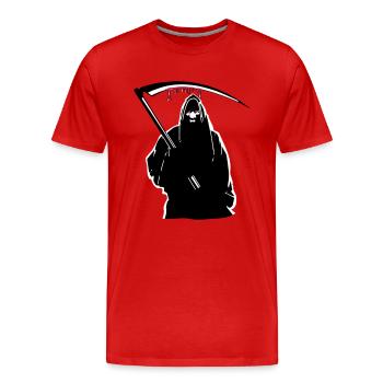 Der Tod kapuze sense - Männer Premium Bio T-Shirt - Rot - Vorne - Damien (186cm)