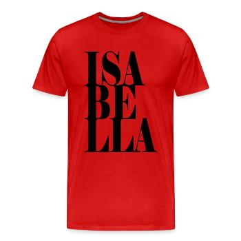 Isabella Name Vorname Moderne Schrift Wort Art - Männer Premium Bio T-Shirt - Rot - Vorne - Damien (186cm)