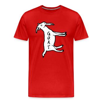 Goat 90 ° left - Men's Premium Organic T-Shirt - red - Front - Damien (186cm)