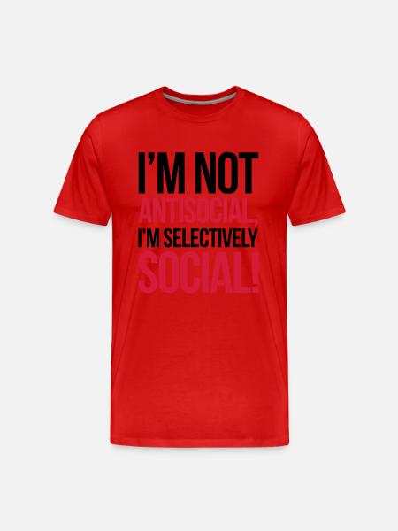 Antisocial - Men's Premium Organic T-Shirt - red