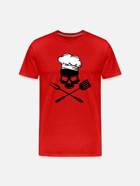Grill Skull - T-shirt bio Premium Homme - rouge