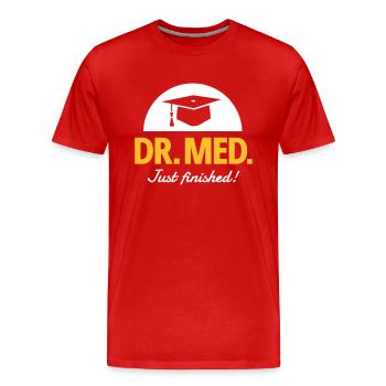 Médecin - T-shirt bio Premium Homme - rouge - Devant - Damien (186cm)