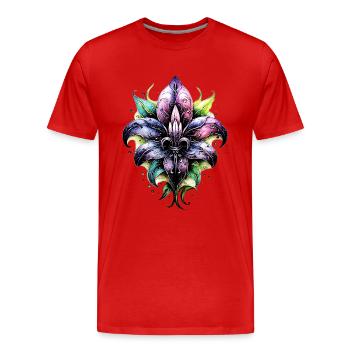 Fleur de Lys, Lily, Mardi Gras, France armoiries - T-shirt bio Premium Homme - rouge - Devant - Damien (186cm)