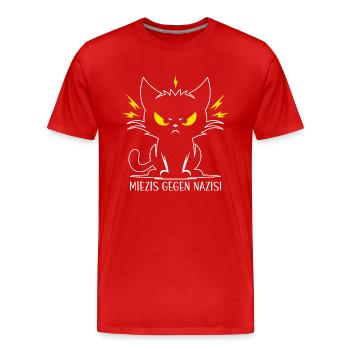 Miezis Gegen Nazis Antifaschistisches Statement - Männer Premium Bio T-Shirt - Rot - Vorne - Damien (186cm)