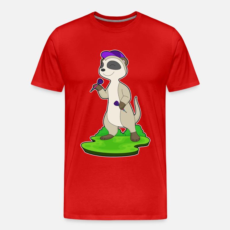 Erdmännchen Dart Dartpfeil - Männer Premium Bio T-Shirt - Rot
