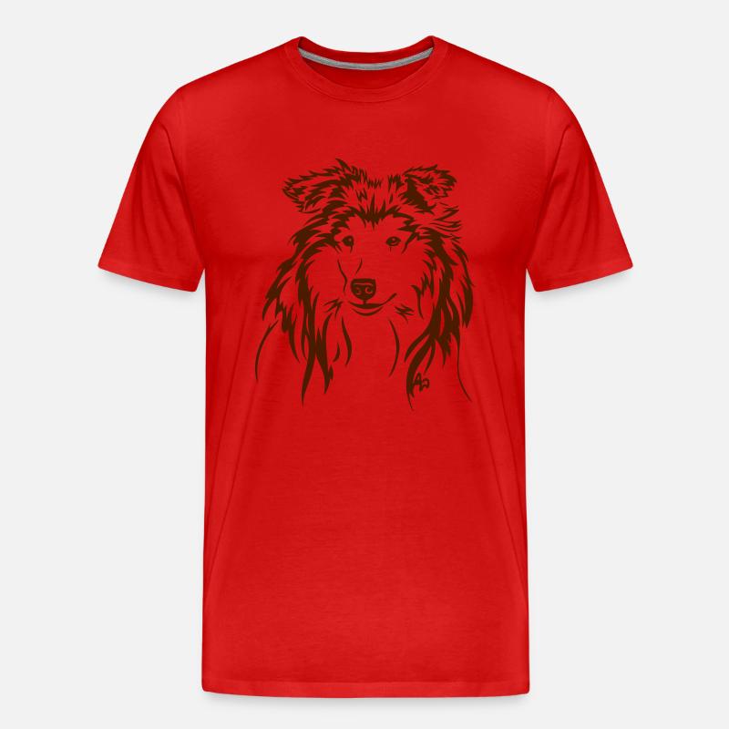Collie - Männer Premium Bio T-Shirt - Rot