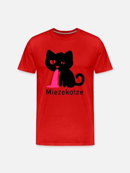 Miezekotze - Männer Premium Bio T-Shirt - Rot