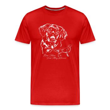 NOVA SCOTIA DUCK TOLLING RETRIEVER Portrait duo - Men's Premium Organic T-Shirt - red - Front - Damien (186cm)
