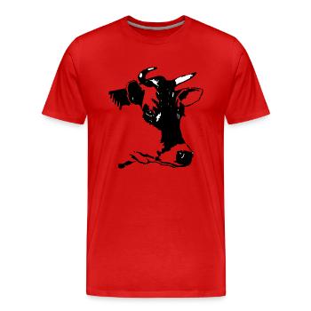 La vache - T-shirt bio Premium Homme - rouge - Devant - Damien (186cm)