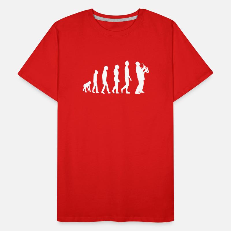 Saxophon Saxophonist Evolution Männer Premium Bio T-Shirt