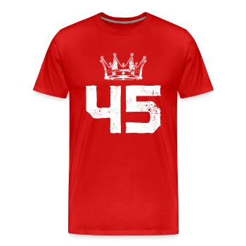 45 Couronne numérique - T-shirt bio Premium Homme - rouge - Devant - Damien (186cm)