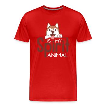 The dog is my spiritual animal - Men's Premium Organic T-Shirt - red - Front - Damien (186cm)