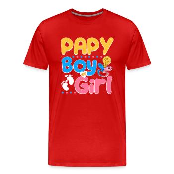 Pink or Blue Papy Loves You Best Dad Ever - Männer Premium Bio T-Shirt - Rot - Vorne - Damien (186cm)