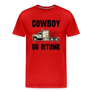 cowboy du bitume - T-shirt bio Premium Homme - rouge - Devant - Damien (186cm)