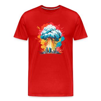 Champignon de l’explosion nucléaire - T-shirt bio Premium Homme - rouge - Devant - Damien (186cm)