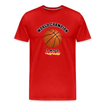 Deutschland Basketball Weltmeister 2023 - Männer Premium Bio T-Shirt - Rot - Vorne - Damien (186cm)