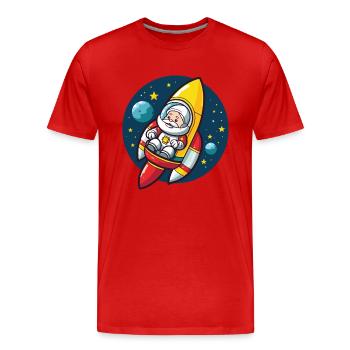Père Noël Fusée Père Noël Noël - T-shirt bio Premium Homme - rouge - Devant - Damien (186cm)
