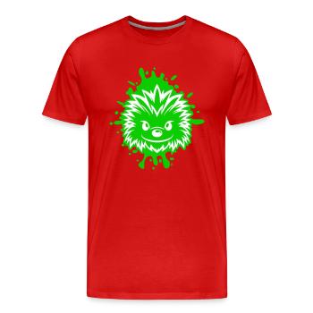 Igel Comic - Männer Premium Bio T-Shirt - Rot - Vorne - Damien (186cm)