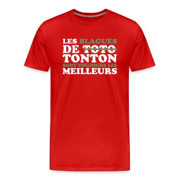 Meilleurs tontons cadeau pour tonton drôle - T-shirt bio Premium Homme - rouge - Devant - Damien (186cm)