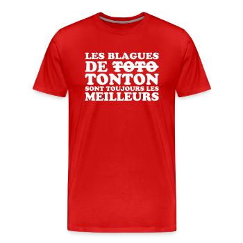 Meilleurs tontons cadeau pour tonton drôle - T-shirt bio Premium Homme - rouge - Devant - Damien (186cm)