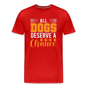Hund Hunde Vintage Rettungshund Sprüche - Männer Premium Bio T-Shirt - Rot - Vorne - Damien (186cm)