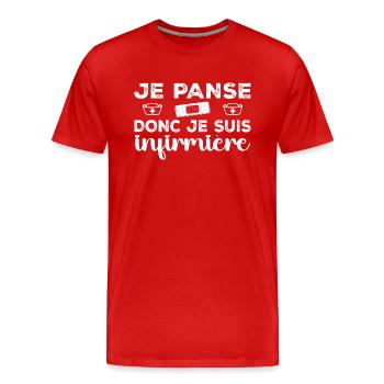 I'm a nurse - Men's Premium Organic T-Shirt - red - Front - Damien (186cm)