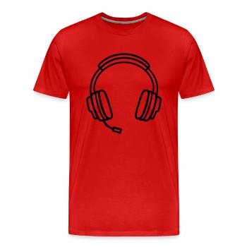 Gaming headset - Men's Premium Organic T-Shirt - red - Front - Damien (186cm)