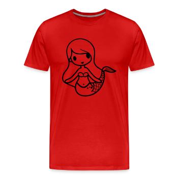 Sirène - T-shirt bio Premium Homme - rouge - Devant - Damien (186cm)