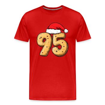 Biscuit de Noël à 95 chiffres - T-shirt bio Premium Homme - rouge - Devant - Damien (186cm)