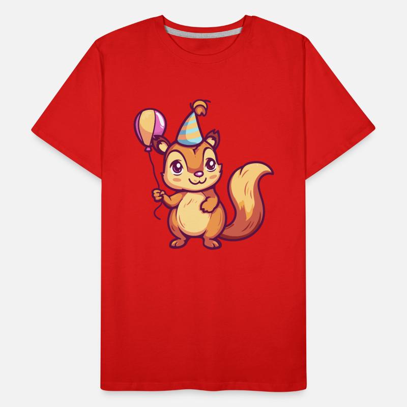 Squirrel Birthday Comic Cute Men's Premium Organic T-Shirt