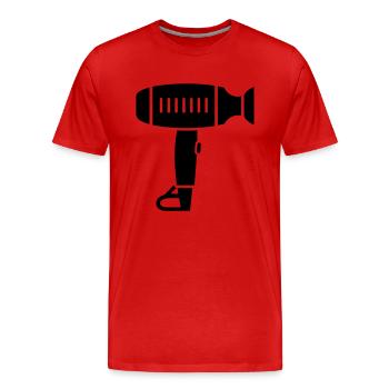 Seche cheveux - T-shirt bio Premium Homme - rouge - Devant - Damien (186cm)
