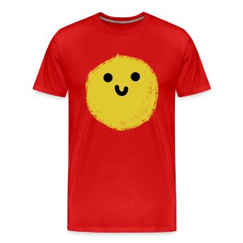 Balloy (Boule jaune) - T-shirt bio Premium Homme - rouge - Devant - Damien (186cm)