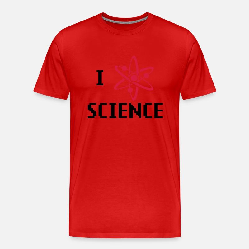 i heart science - Männer Premium Bio T-Shirt - Rot