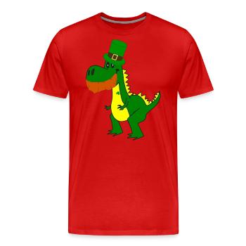 T-rex - T-shirt bio Premium Homme - rouge - Devant - Damien (186cm)