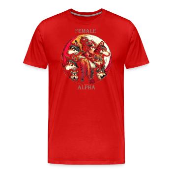 Essence d’ alpha - T-shirt bio Premium Homme - rouge - Devant - Damien (186cm)