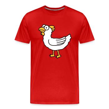 chicken - Men's Premium Organic T-Shirt - red - Front - Damien (186cm)