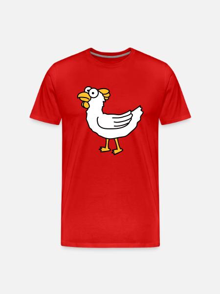chicken - Men's Premium Organic T-Shirt - red
