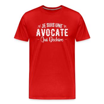 Je Suis Une Avocate Qui Déchire - T-shirt bio Premium Homme - rouge - Devant - Damien (186cm)