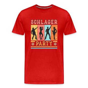 Schlager Party Schlager Party Männer Frauen Team - Männer Premium Bio T-Shirt - Rot - Vorne - Damien (186cm)