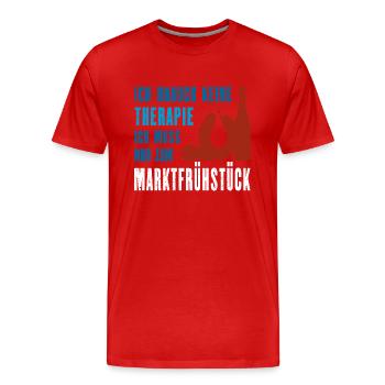 Mainz Marktfrühstück Spruch Lustig - Männer Premium Bio T-Shirt - Rot - Vorne - Damien (186cm)