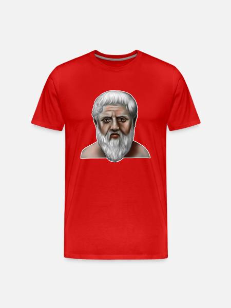 Platon Philosophe grec - T-shirt bio Premium Homme - rouge