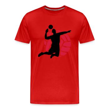 volleyball - T-shirt bio Premium Homme - rouge - Devant - Damien (186cm)