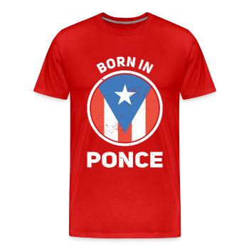 Porto Rico - T-shirt bio Premium Homme - rouge - Devant - Damien (186cm)