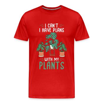 Plant - Men's Premium Organic T-Shirt - red - Front - Damien (186cm)