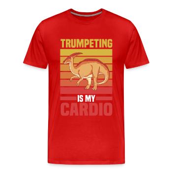 Dinos - Men's Premium Organic T-Shirt - red - Front - Damien (186cm)